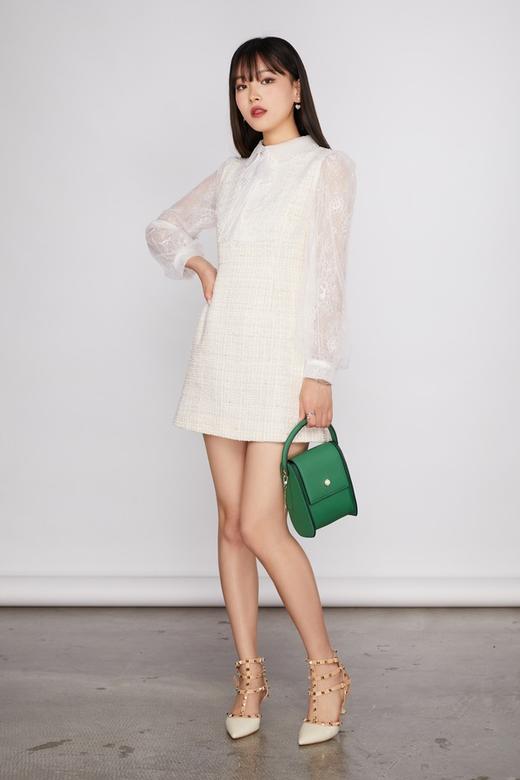 amadella 白色香奈儿风蕾丝连衣裙 11553 商品图0