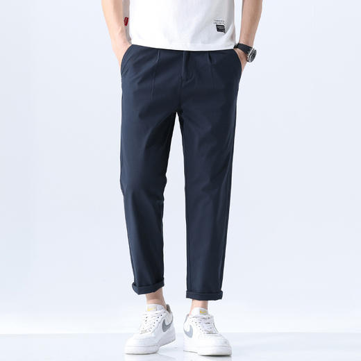 【夏季薄款】【纯棉】【新款DYG】大依优型大码夏季休闲九分裤男士薄款简约纯色休闲裤男宽松日式哈伦裤男潮 商品图7