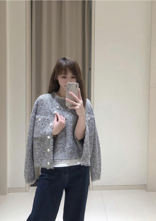 210-2 独家圆正 25春夏 小香风夹花针织 时尚背心 贵气针织开衫 商品图1