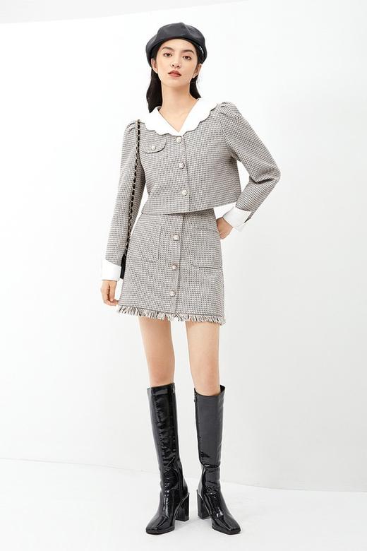 Eifini伊芙丽 白色花瓣领外套短裙套装 11576 商品图0