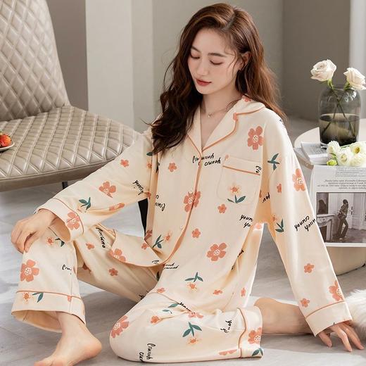 春秋季【新款纯棉睡衣】长袖大码套装 感知细腻柔软 透气舒眠 可外穿家居服 商品图1