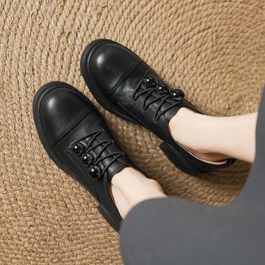 【预售5天】超轻超软舒适洋气乐福鞋厚底百搭圆头深口粗跟小皮鞋ZYY&A1140 商品图2