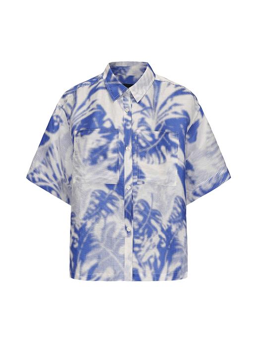 【蓝调多瑙河】品牌定染印花桑蚕丝亚麻混纺上衣 商品图4