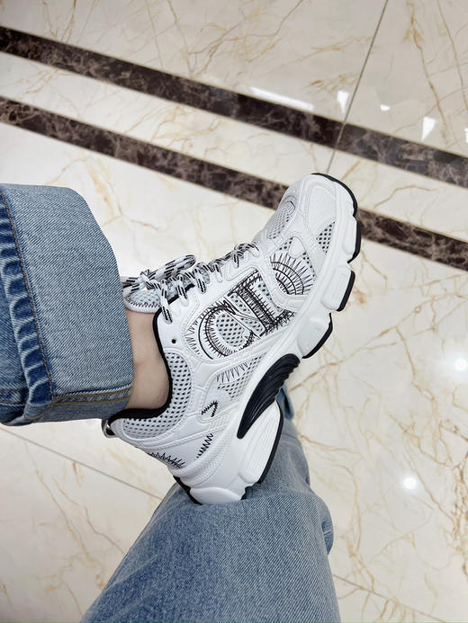 213-3雕 免带品 复古时髦 超轻厚底 chrono休闲鞋 白色/银色 商品图1