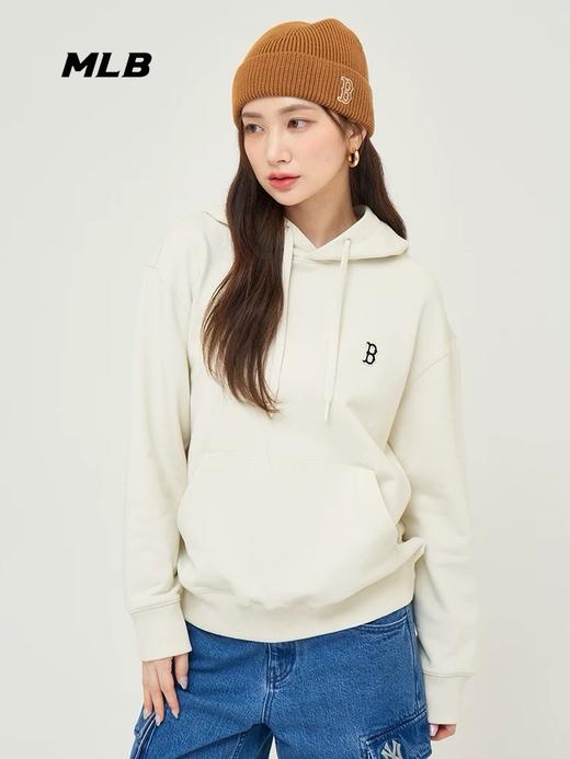 MLB男女情侣纯色套头宽松时尚连帽运动卫衣24秋季新款3AHDB0144【无货退款介意勿拍】 商品图0