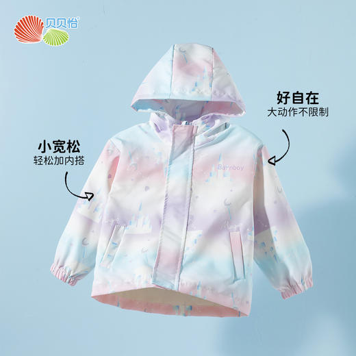 贝贝怡2025春秋新款女童运动服中大童休闲外套户外踏青防风夹克风衣ZB1ES047 商品图4