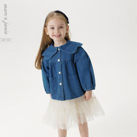 马克珍妮2024年秋装新款 女童娃娃领纯棉牛仔外套 241025