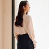 玳莎V领重磅真丝衬衣女士100%桑蚕丝宽松花瓣袖上衣2025新款春季  FA31312 商品缩略图3