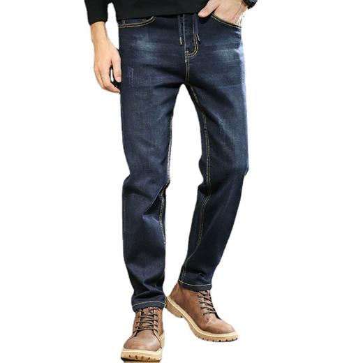 【新款DYG】大依优型大码男装四季款直筒牛仔裤男加肥加大码松紧腰运动牛仔裤胖子长裤 商品图4