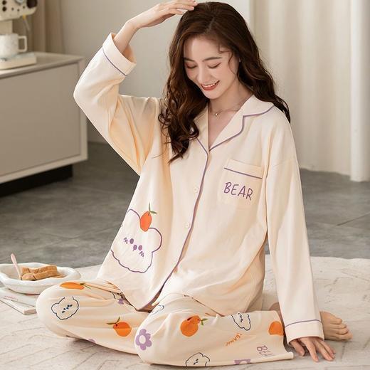 春秋季【新款纯棉睡衣】长袖大码套装 感知细腻柔软 透气舒眠 可外穿家居服 商品图9