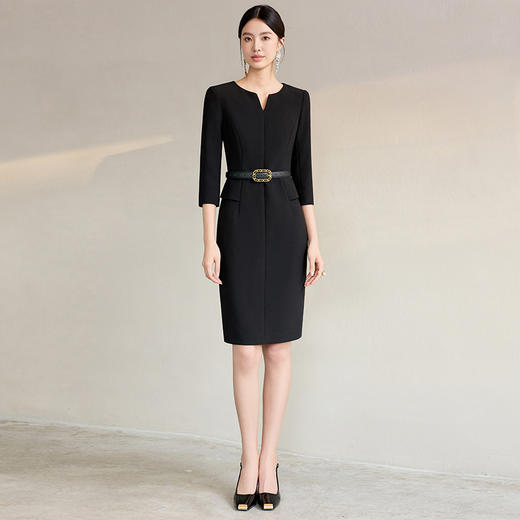 IWY/经典黑色西装连衣裙高端珠宝销售接待职业装正式场合工作服243020Q1 商品图3