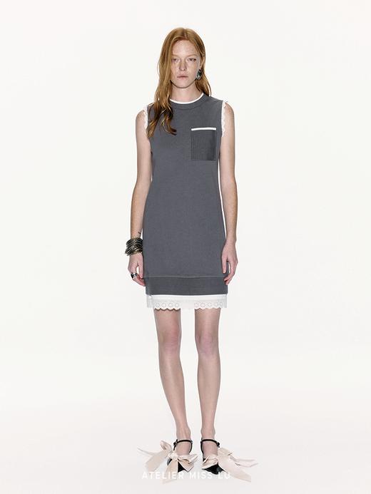 【太空漫步】蕾丝拼接直身无袖连衣裙 商品图0