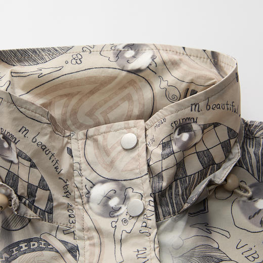 谜底立领花色风衣外套女2025春复古风中长款防晒衣长袖251ME0132 商品图3