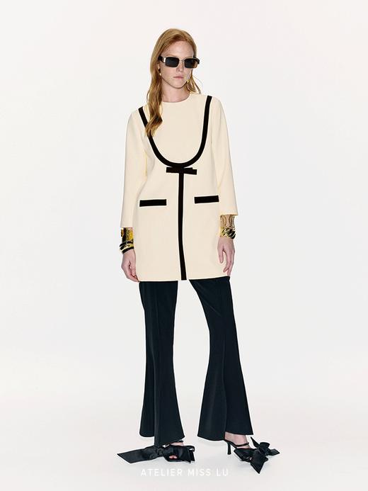 【造梦星轨】几何线条撞色拼接直身长袖连衣裙 商品图3