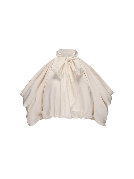 【预谋邂逅】垂荡露肩设计飘带醋酸上衣 商品图4