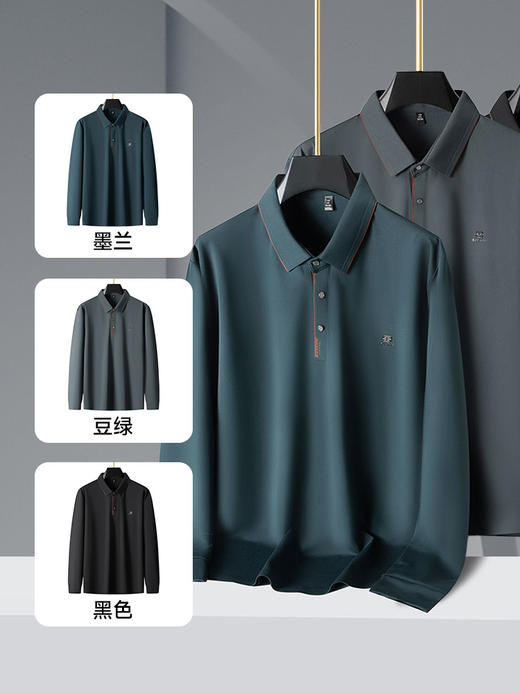 【新款DPS】大依优型大码长袖T恤Polo衫翻领加肥加大肥佬休闲商务宽松透气上衣打底 商品图2