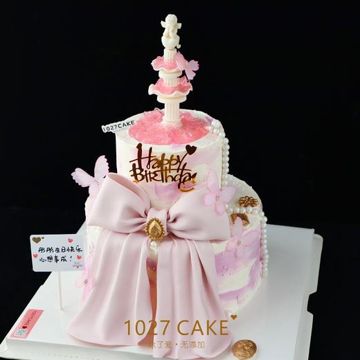 1027CAKE | 双层少女心许愿池  蝴蝶结（需提前1-2天） 商品图1