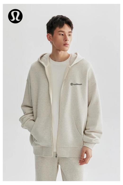 lulu2025春夏新款露露乐檬拉链休闲外套帽衫，潮流宽松百搭基础款纯棉外套，男女同款 商品图3