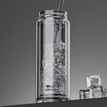 万象（WANXIANG）双层玻璃杯商务办公V148RL车载便携男士家用370ML大容量泡茶水杯 商品图2