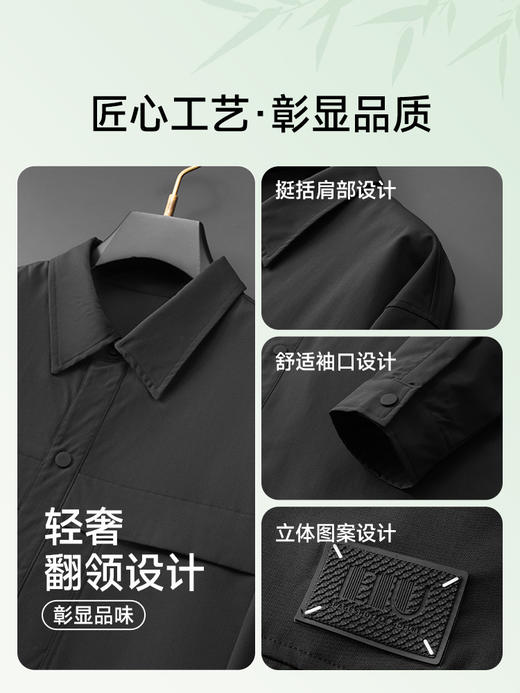 【100%棉】【新款DX】大依优型大码男士衬衫夹克外套时尚休闲加肥加大码翻领薄衬衫外套 商品图1