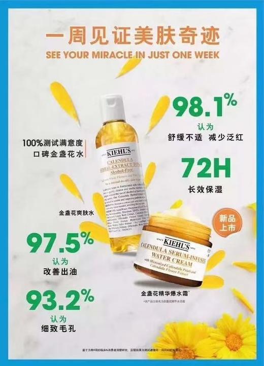 550直邮 kiehls 科颜氏金盏花爆水霜100ml  美国代购，无中文标签，介意慎拍 商品图7
