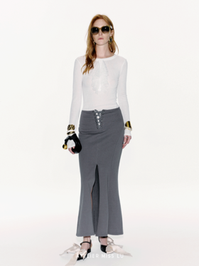 【海妖塞壬】交叉绑带设计前开衩鱼尾长裙