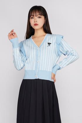 amadella 蓝色千鸟格纹开衫外套 11564
