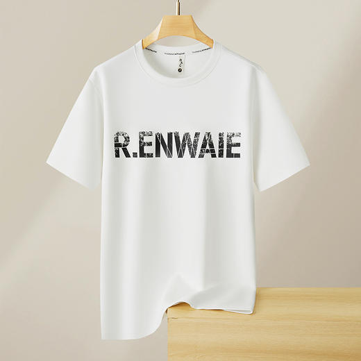 【新款DX】大依优型大码春季新款高克重圆领短袖男士卫衣印花宽松男半袖加大打底上衣 商品图0