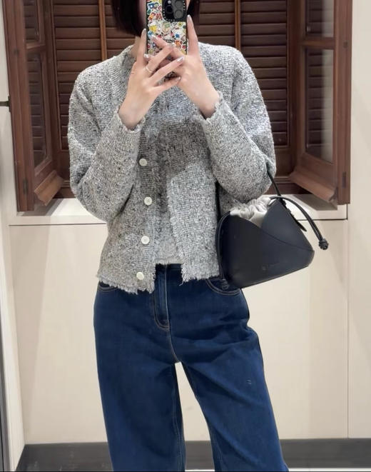 210-2 独家圆正 25春夏 小香风夹花针织 时尚背心 贵气针织开衫 商品图5