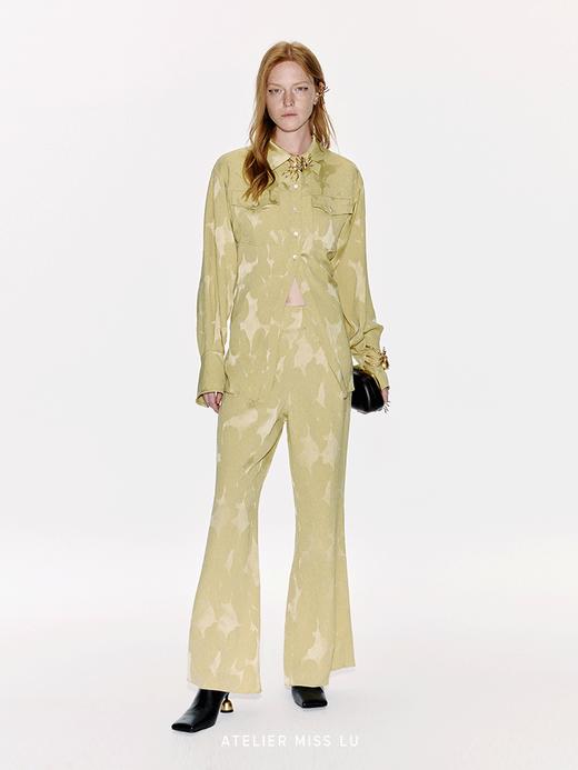 【落日熔金】新中式肌理醋酸收腰衬衫上衣 商品图3