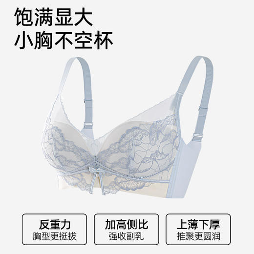 【拍2件199元】【中厚杯】熳洁儿 小胸聚拢文胸法式蕾丝云感棉AB通杯商场同款25201538 商品图2