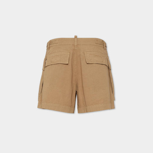 DSQUARED2 女士徽标贴花棉质休闲短裤 卡其色 S80MU0032 D35224 114 商品图1