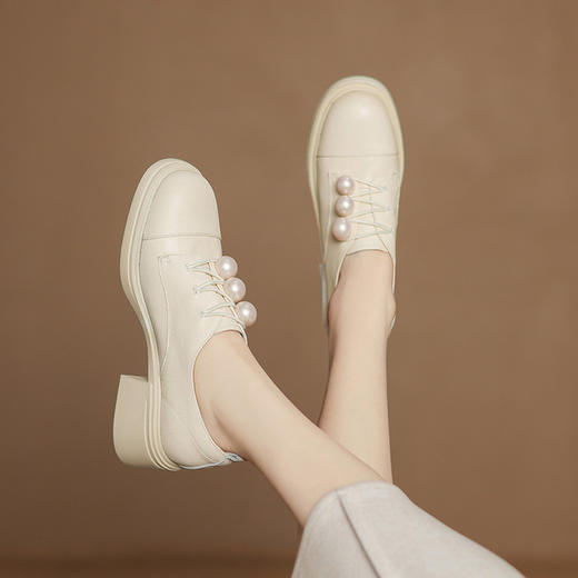 【预售5天】超轻超软舒适洋气乐福鞋厚底百搭圆头深口粗跟小皮鞋ZYY&A1140 商品图0