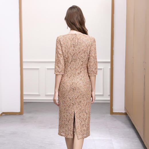 DNO-5AA1115-1高贵气质优雅蕾丝连衣裙2025新款春秋季减龄百搭轻奢高级感连衣裙 商品图3