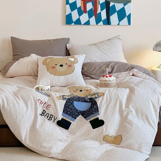 【释放每日疲惫 唤醒元气满满】全棉A类贴布绣双层纱全棉四件套纯棉亲子儿童学生宿舍床品三件套 商品图3