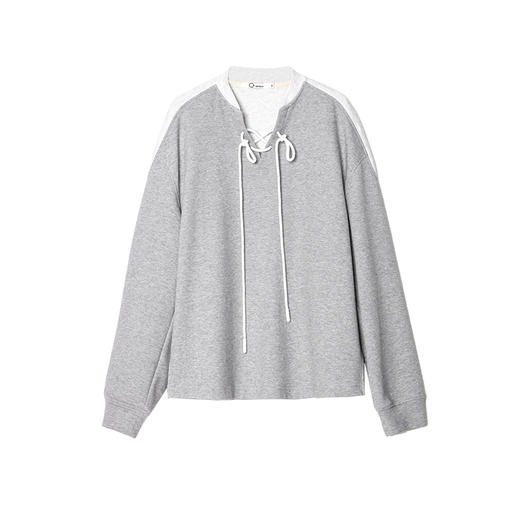 重工撞色拼接绑带美式复古卫衣2025春WY2501015 商品图4