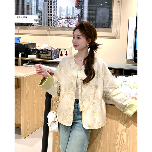 金蘑菇菇 粉若桃花醉 /新中式撞色锦缎肌理提花 商品图0