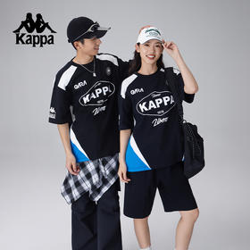 Kappa卡帕背靠背情侣运动短袖男新款美式复古T恤宽松休闲纯棉上衣女款