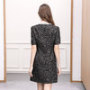 DNO-5BA1118春夏新款高端精致短袖连衣裙法式优雅气质小香风珍珠圆领裙女 商品缩略图3