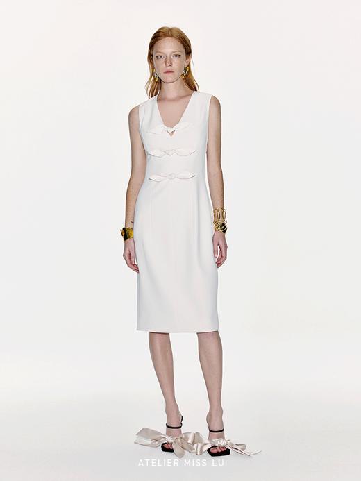 【最初的告白】兔耳蝴蝶结拼接收腰无袖连衣裙 商品图1