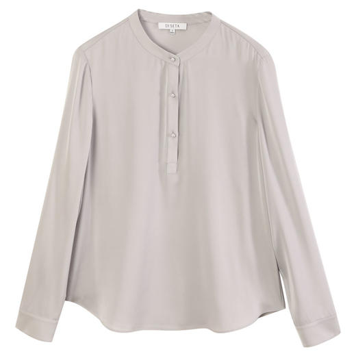 玳莎重磅真丝小立领衬衫女2025年春季新款百搭宽松通勤长袖上衣  FA31304 商品图4