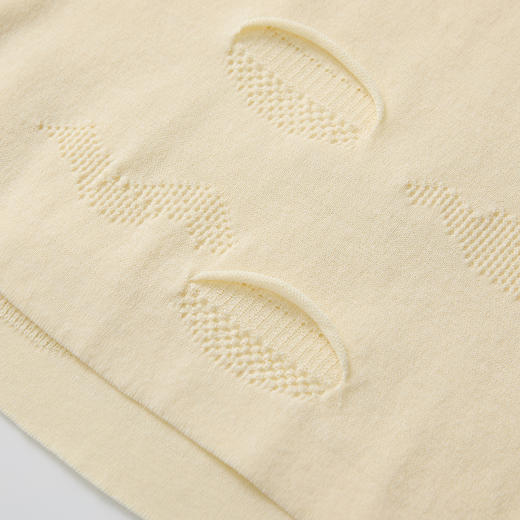 谜底短款针织衫短袖2025春季新品百搭宽松套头圆领上衣251MZ0385 商品图3