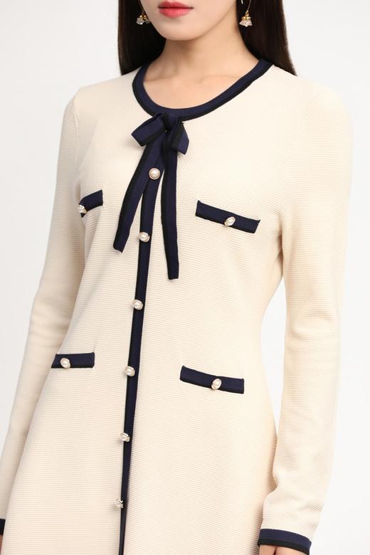 Le Malene 黑色撞边修身连衣裙 11700 商品图3