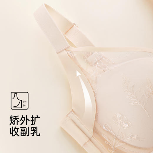 【商场同款】熳洁儿 调整型内衣大胸显小CD杯刺绣玫瑰纤维夏日香草系列25201305 商品图4