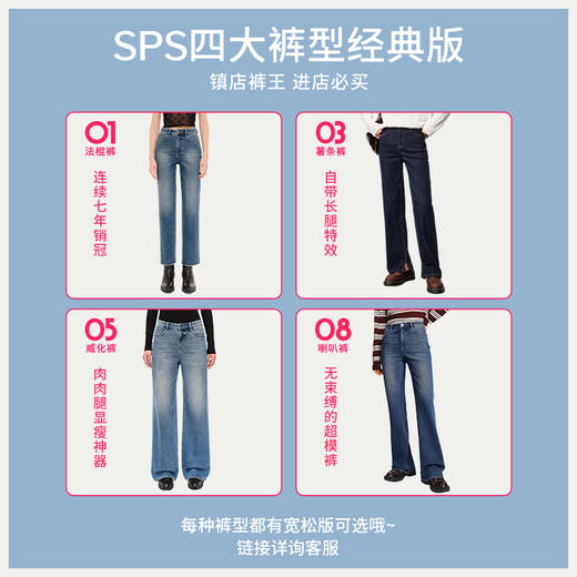 【法棍裤】simplepieces秋季款SPS牛仔裤女深色毛边九分直筒裤 商品图5