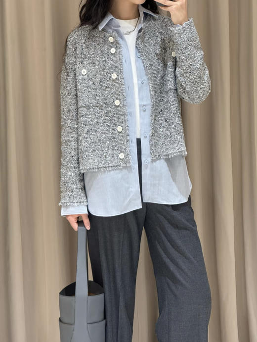 210-2 独家圆正 25春夏 小香风夹花针织 时尚背心 贵气针织开衫 商品图2