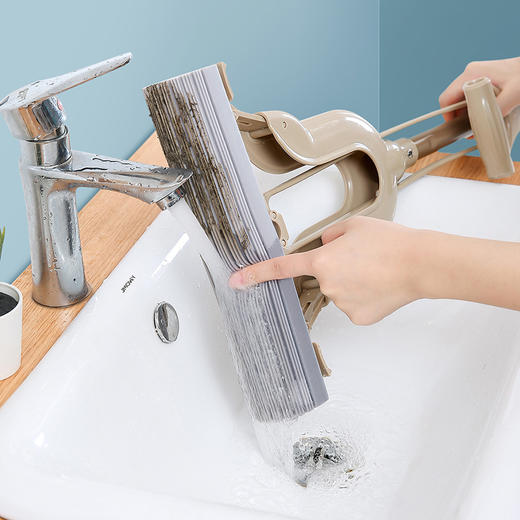 【欧风/酷炫/对折挤水/四面挤水胶棉拖替换装】窄扣-美丽雅3个装V型备件 商品图3