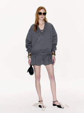 【泡泡土星】裙摆花苞设计短款裙裤