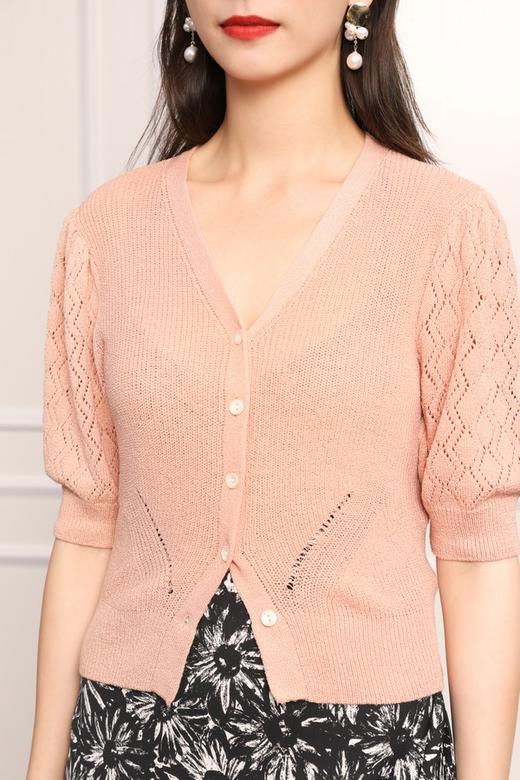 L.Fleuri 粉色开衫针织外套 11704 商品图3