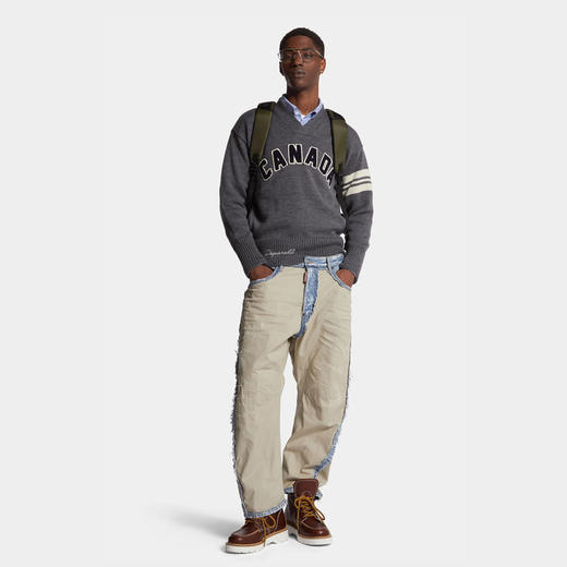 DSQUARED2 男士 Super Ripped Mixed Kawaii超级破洞混合休闲牛仔裤 浅蓝色 S74LB1630 S30309 470 商品图2